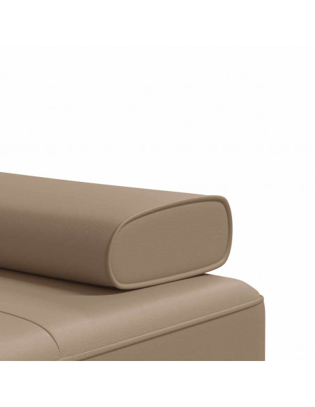 Divano Letto a L Cappuccino 255x140x70 cm in Similpelle