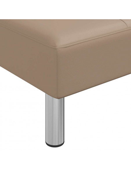 Divano Letto a L Cappuccino 255x140x70 cm in Similpelle