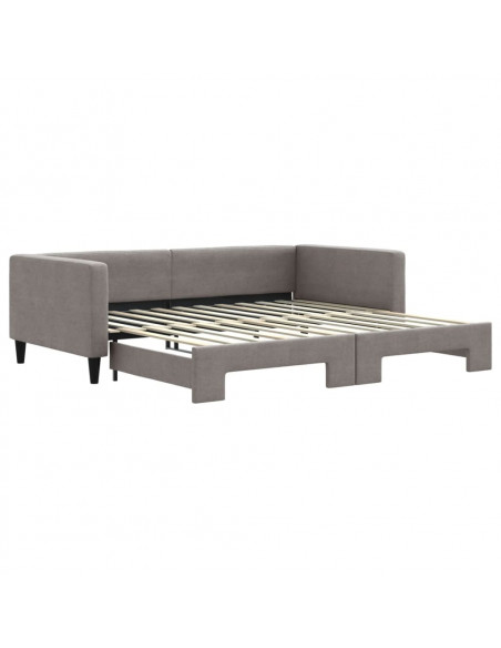 Divano Letto con Letto Estraibile Tortora 100x200 cm in Tessuto