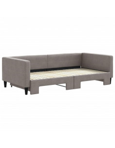 Divano Letto con Letto Estraibile Tortora 100x200 cm in Tessuto 2