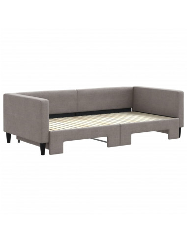 Divano Letto con Letto Estraibile Tortora 100x200 cm in Tessuto
