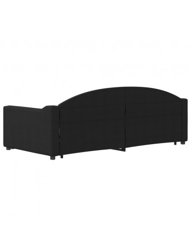 Divano Letto con Letto Estraibile Nero 90x190 cm in Tessuto