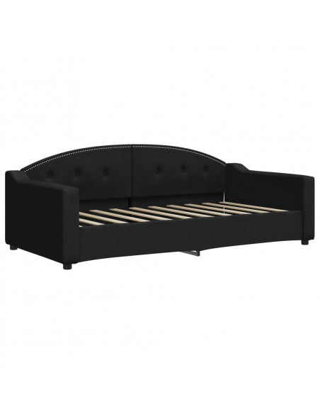 Divano Letto con Letto Estraibile Nero 90x190 cm in Tessuto
