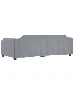 Divano Letto Estraibile Cassetti Grigio Chiaro 90x190cm Tessuto