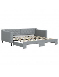 Divano Letto con Letto Estraibile Grigio Chiaro 90x190 Tessuto