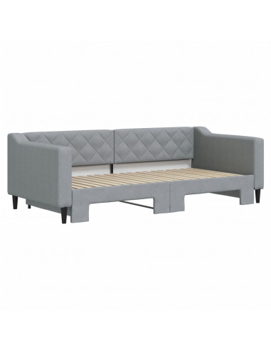 Divano Letto con Letto Estraibile Grigio Chiaro 90x190 Tessuto