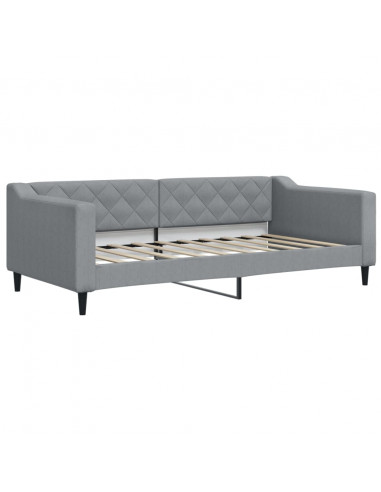 Divano Letto con Letto Estraibile Grigio Chiaro 90x190 Tessuto