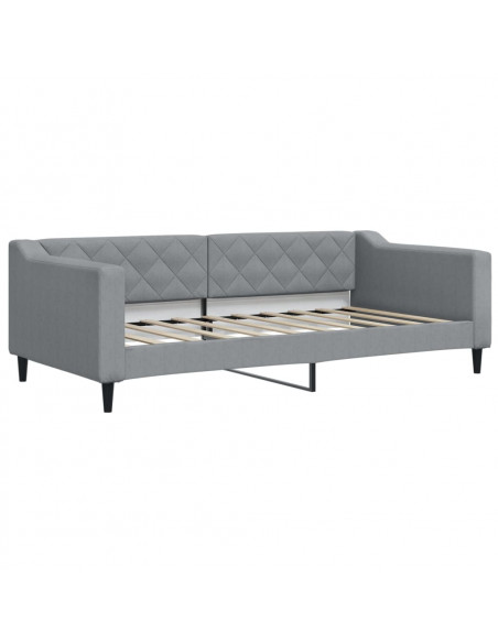 Divano Letto con Letto Estraibile Grigio Chiaro 90x190 Tessuto