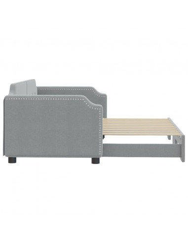 Divano Letto con Letto Estraibile Grigio Chiaro 90x190 Tessuto