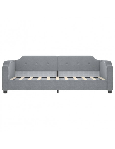 Divano Letto con Letto Estraibile Grigio Chiaro 90x190 Tessuto