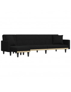 Divano Letto a L Nero 275x140x70 cm in Tessuto