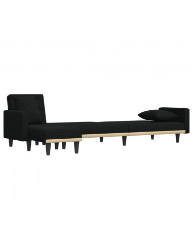 Divano Letto a L Nero 275x140x70 cm in Tessuto