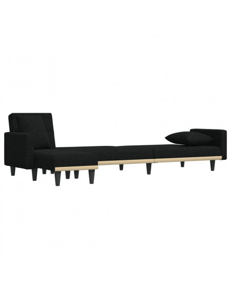 Divano Letto a L Nero 275x140x70 cm in Tessuto