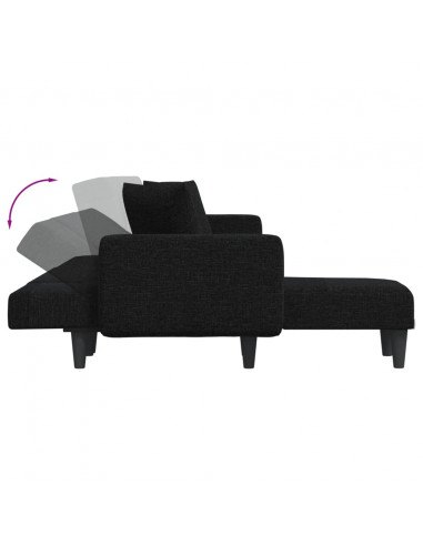 Divano Letto a L Nero 275x140x70 cm in Tessuto