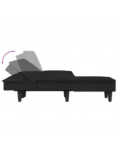 Divano Letto a L Nero 255x140x70 cm in Velluto