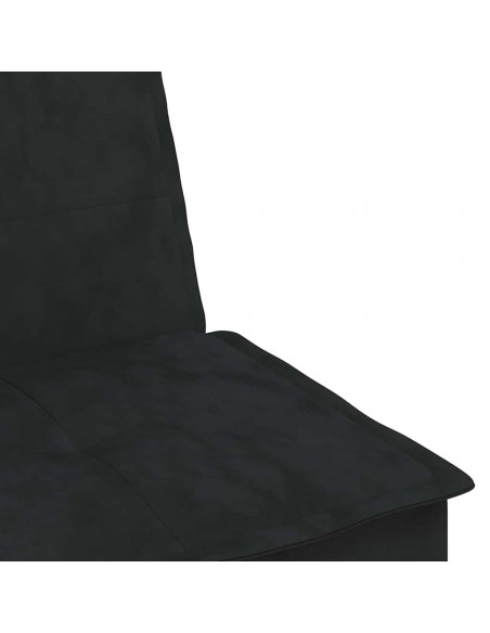 Divano Letto a L Nero 255x140x70 cm in Velluto