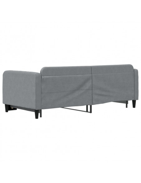 Divano Letto con Letto Estraibile Grigio Chiaro 90x190 Tessuto