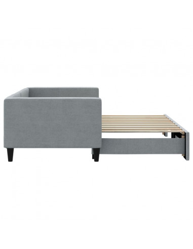 Divano Letto con Letto Estraibile Grigio Chiaro 90x190 Tessuto
