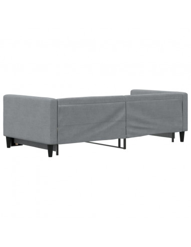 Divano Letto con Letto Estraibile Grigio Chiaro 90x190 Tessuto