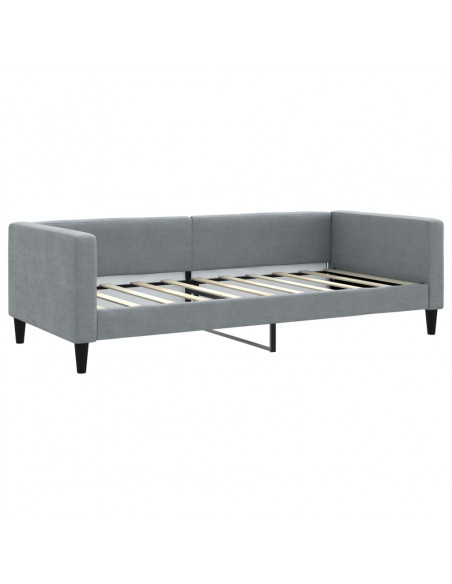 Divano Letto con Letto Estraibile Grigio Chiaro 90x190 Tessuto