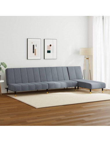 Set di Divani 2 pz Grigio Scuro in Velluto