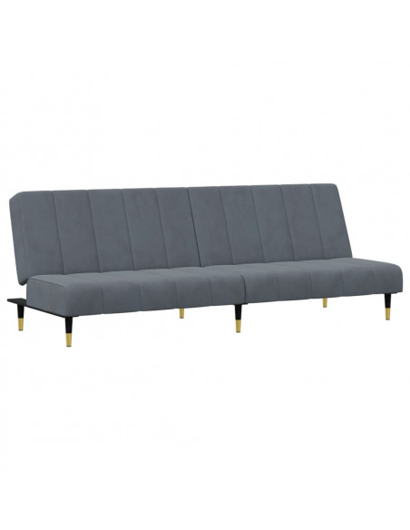 Set di Divani 2 pz Grigio Scuro in Velluto