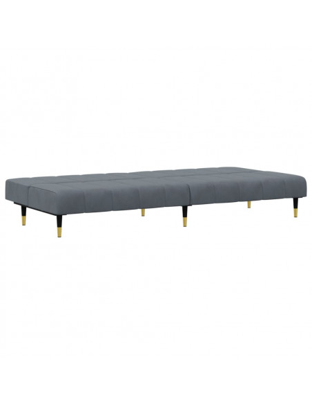 Set di Divani 2 pz Grigio Scuro in Velluto