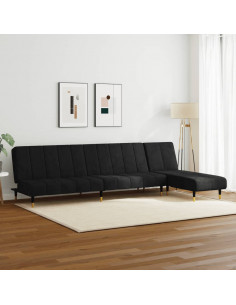 Set di Divani 2 pz Nero in Velluto 2