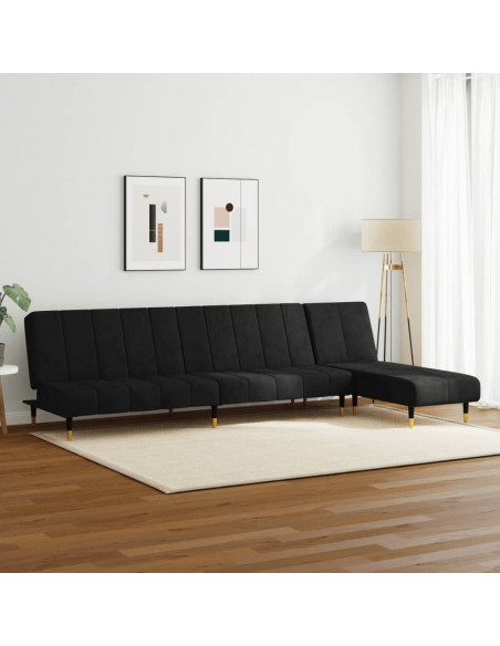 Set di Divani 2 pz Nero in Velluto