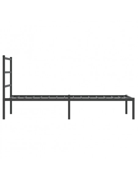 Giroletto con Testiera in Metallo Nero 90x190 cm