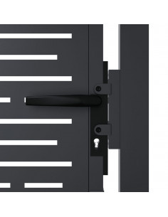 Cancello Giardino Antracite 105x205 cm Acciaio Design Quadrato