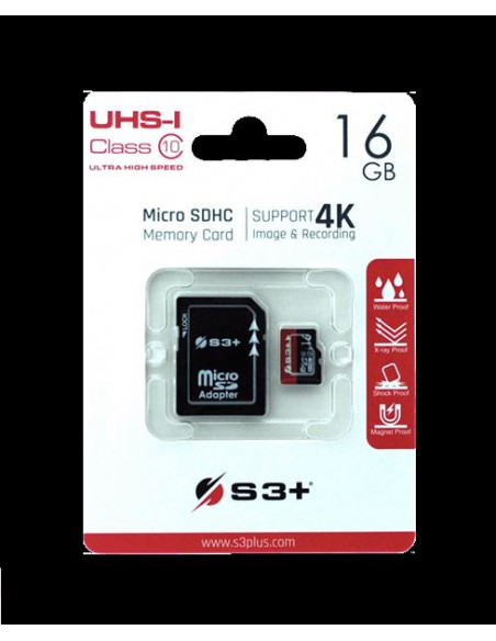 16GB S3+ MICROSD WITH SD ADAPTOR