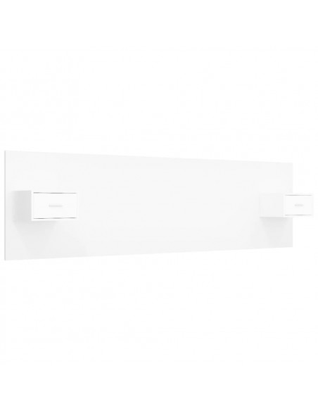 Testiera per Letto con Comodini in Legno Multistrato Bianco
