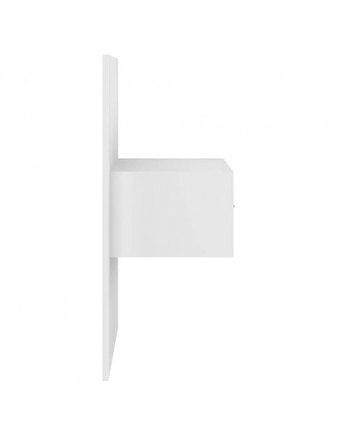 Testiera per Letto con Comodini in Legno Multistrato Bianco