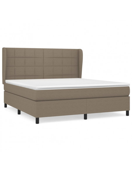 Giroletto a Molle con Materasso Tortora 160x200 cm in Tessuto