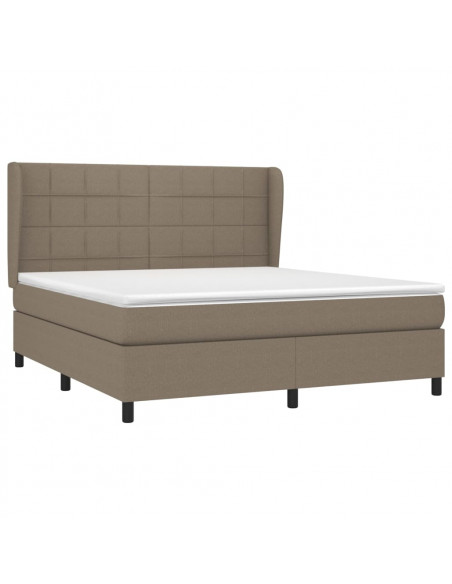 Giroletto a Molle con Materasso Tortora 160x200 cm in Tessuto