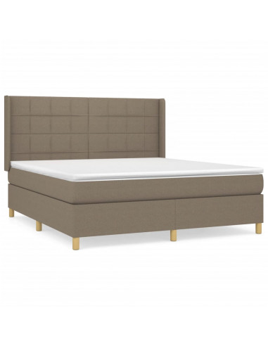 Giroletto a Molle con Materasso Tortora 160x200 cm in Tessuto