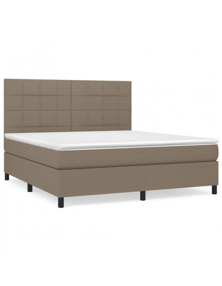 Giroletto a Molle con Materasso Tortora 160x200 cm in Tessuto