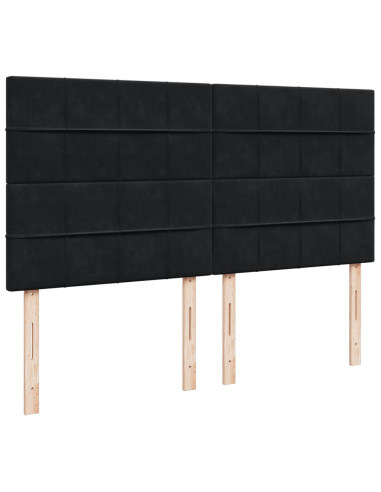 Giroletto a Molle con Materasso Nero 180x200 cm in Velluto