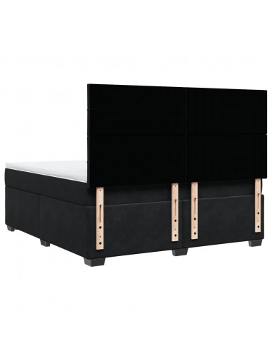 Giroletto a Molle con Materasso Nero 180x200 cm in Velluto