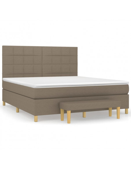 Giroletto a Molle con Materasso Tortora 160x200 cm in Tessuto