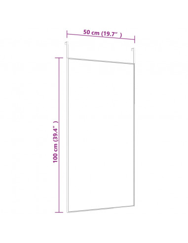 Specchio da Porta Nero 50x100 cm in Vetro e Alluminio