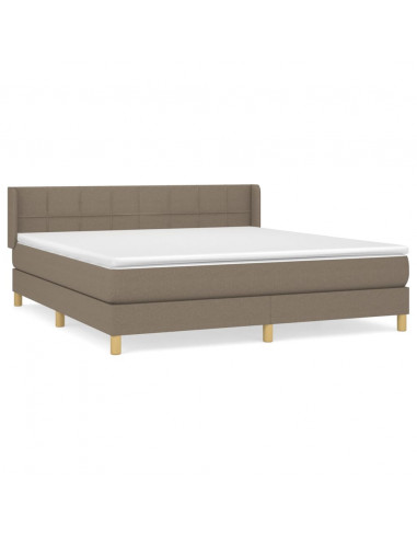 Giroletto a Molle con Materasso Tortora 160x200 cm in Tessuto