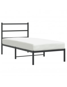 Giroletto con Testiera in Metallo Nero 90x190 cm 2