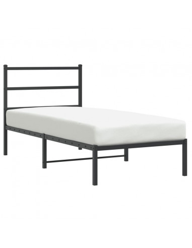 Giroletto con Testiera in Metallo Nero 90x190 cm