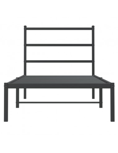 Giroletto con Testiera in Metallo Nero 90x190 cm