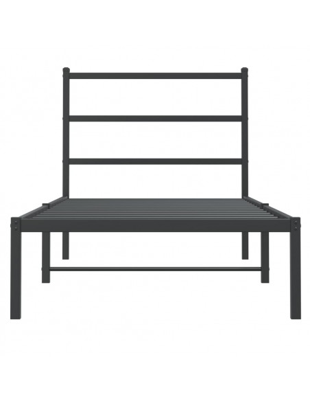 Giroletto con Testiera in Metallo Nero 90x190 cm