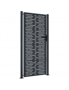 Cancello Giardino Antracite 105x205 cm Acciaio Design Quadrato 2