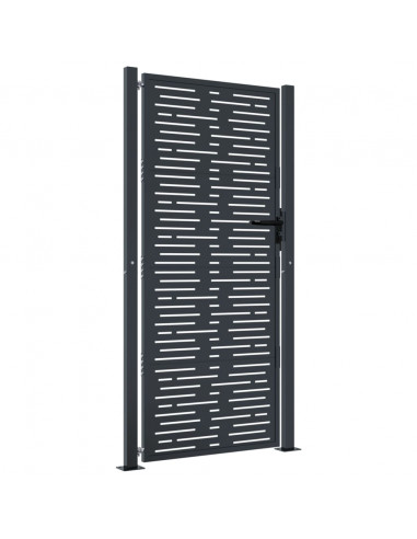 Cancello Giardino Antracite 105x205 cm Acciaio Design Quadrato