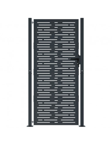 Cancello Giardino Antracite 105x205 cm Acciaio Design Quadrato